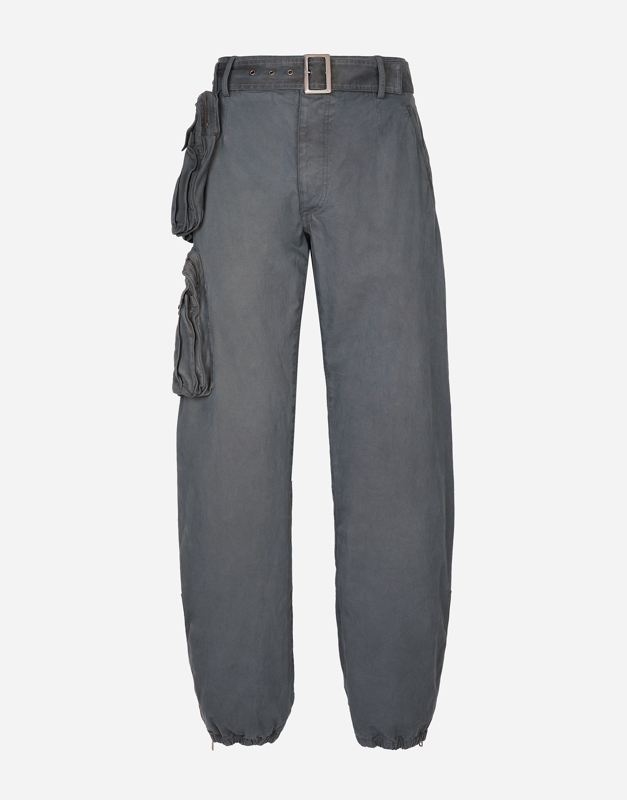 Shop Dolce & Gabbana Cotton Cargo Pants In グレー