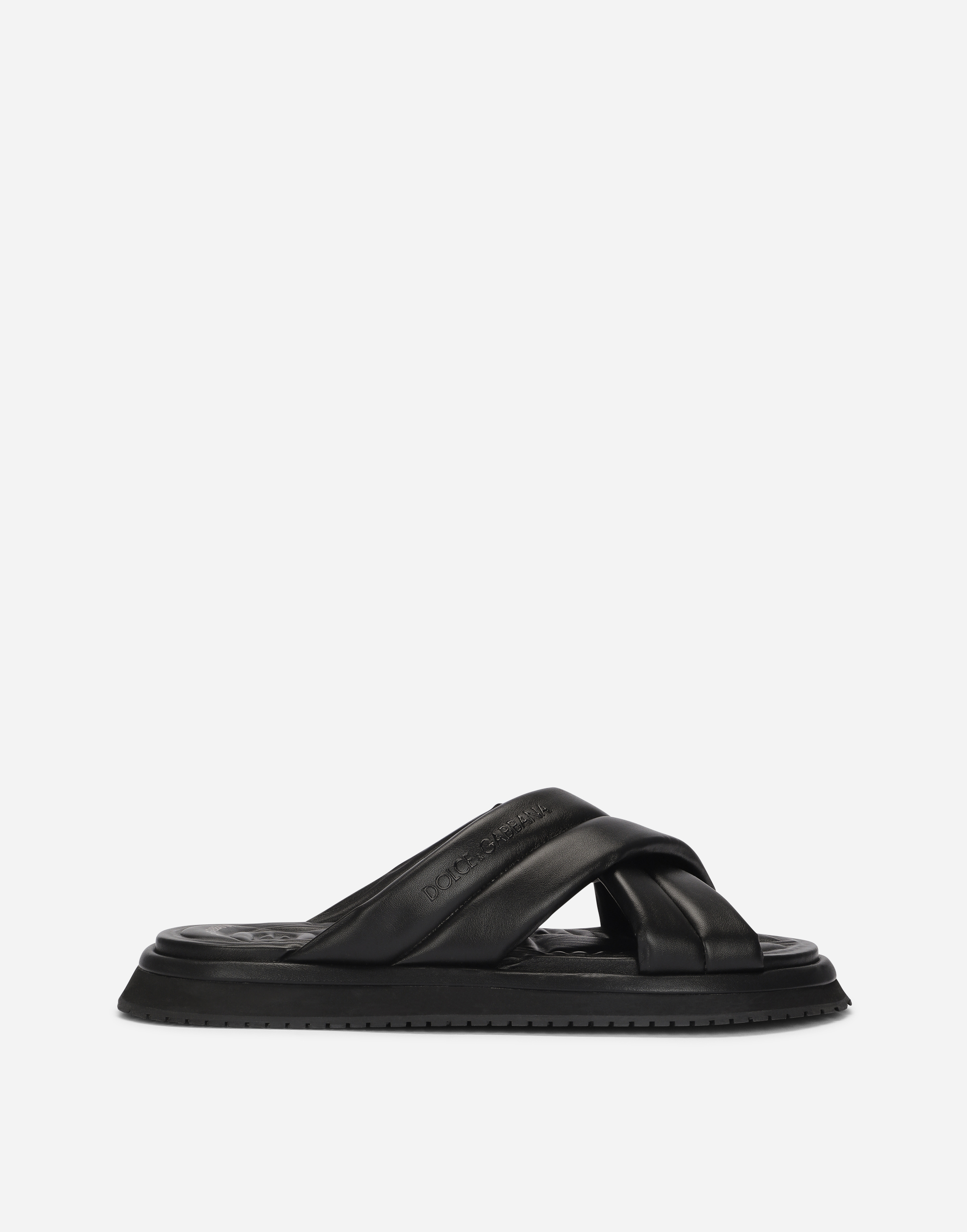 Nappa-look fabric sandals