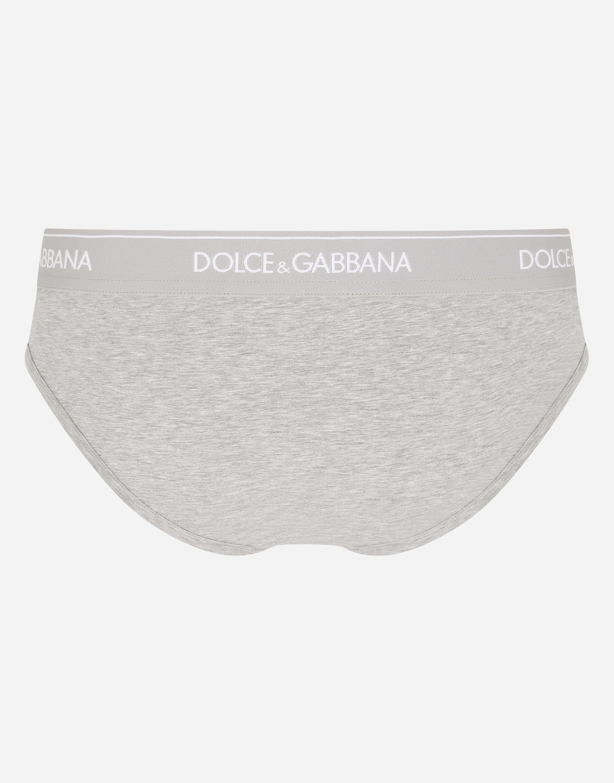Shop Dolce & Gabbana Bi-pack Underwear Briefs In Stretch Cotton In Grey