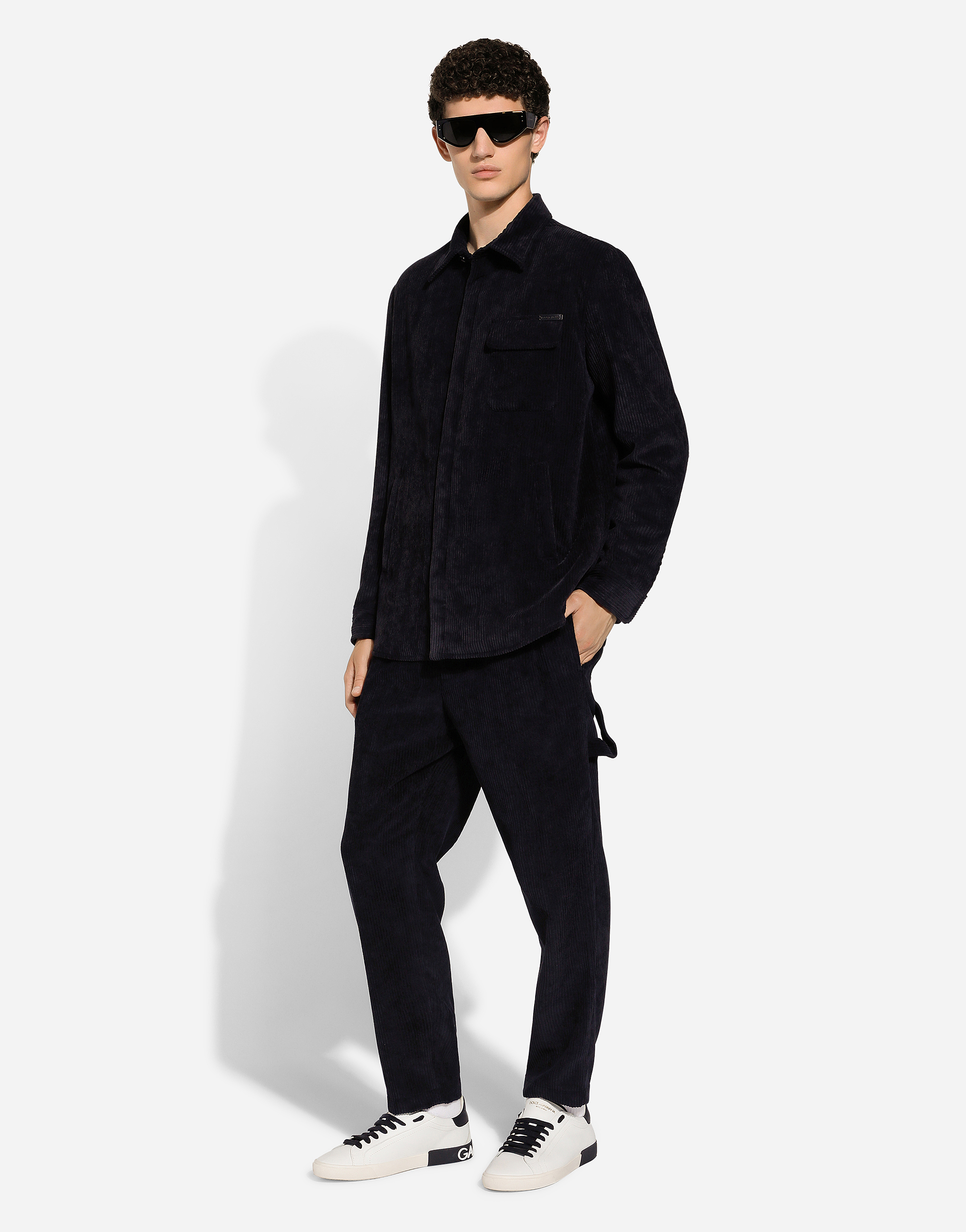 Shop Dolce & Gabbana Corduroy Pants In Black