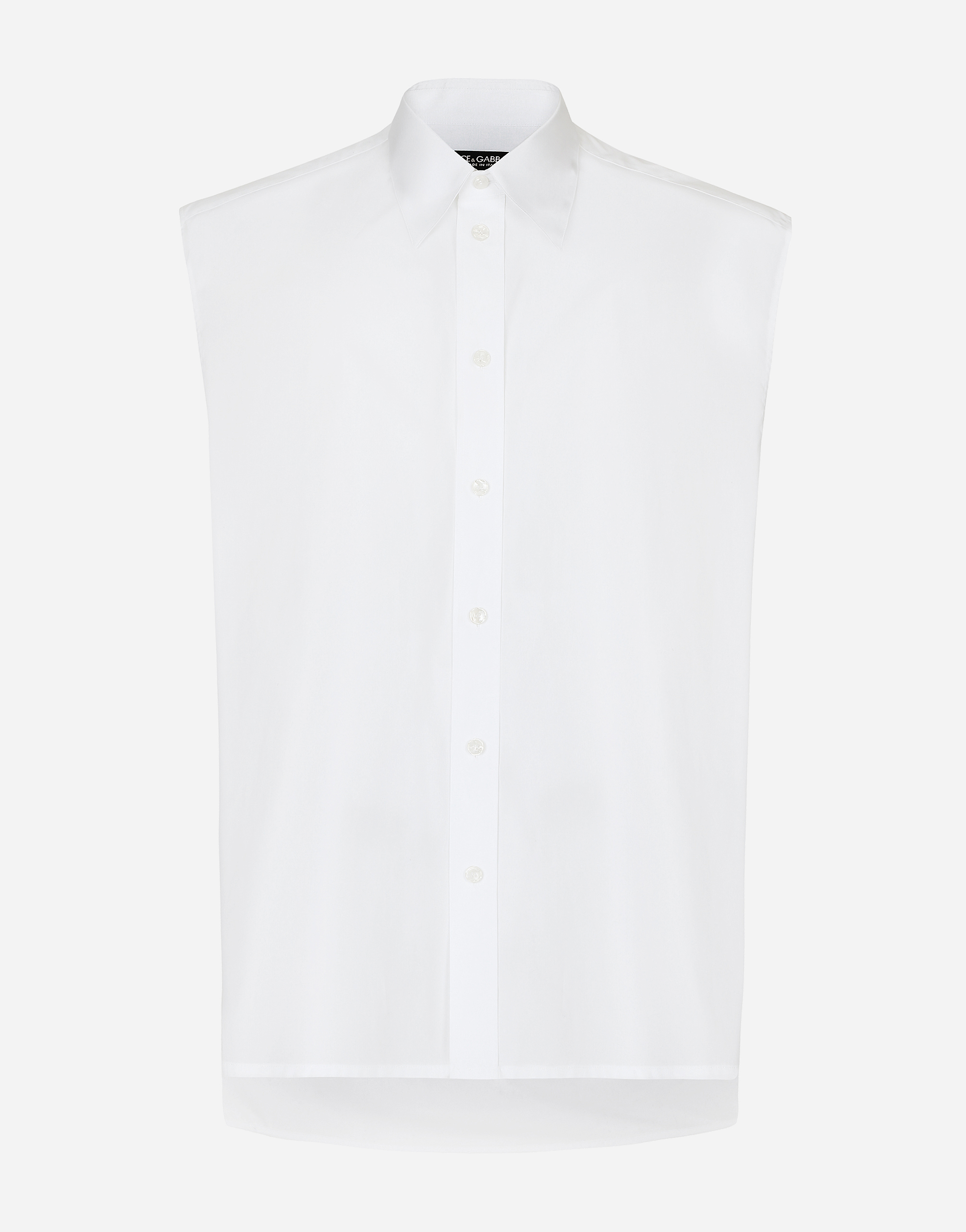 Shop Dolce & Gabbana Sleeveless Oversize Poplin Shirt In ホワイト