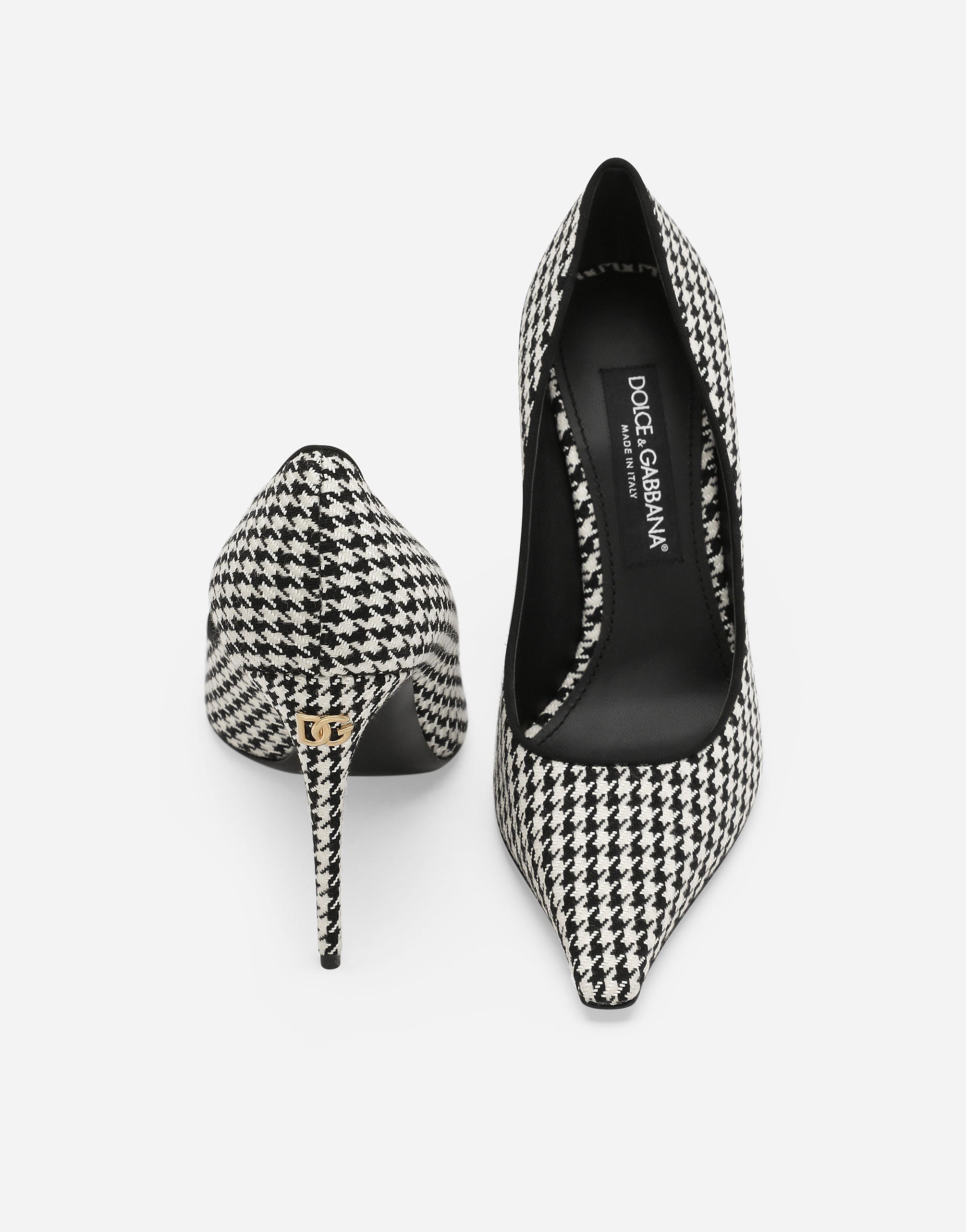 Shop Dolce & Gabbana Houndstooth Fabric Pumps In Multicolor