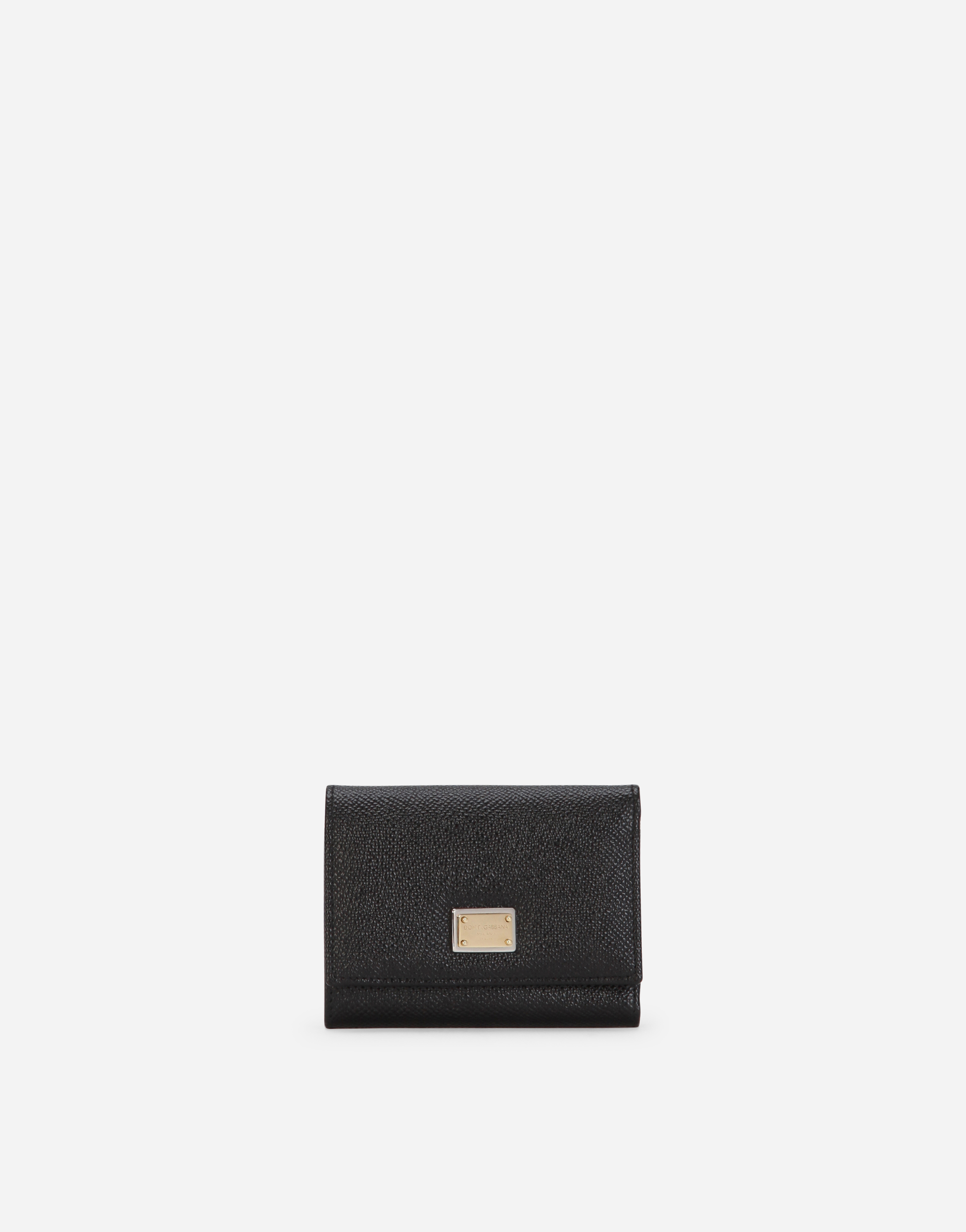 Dauphine calfskin wallet with branded tag