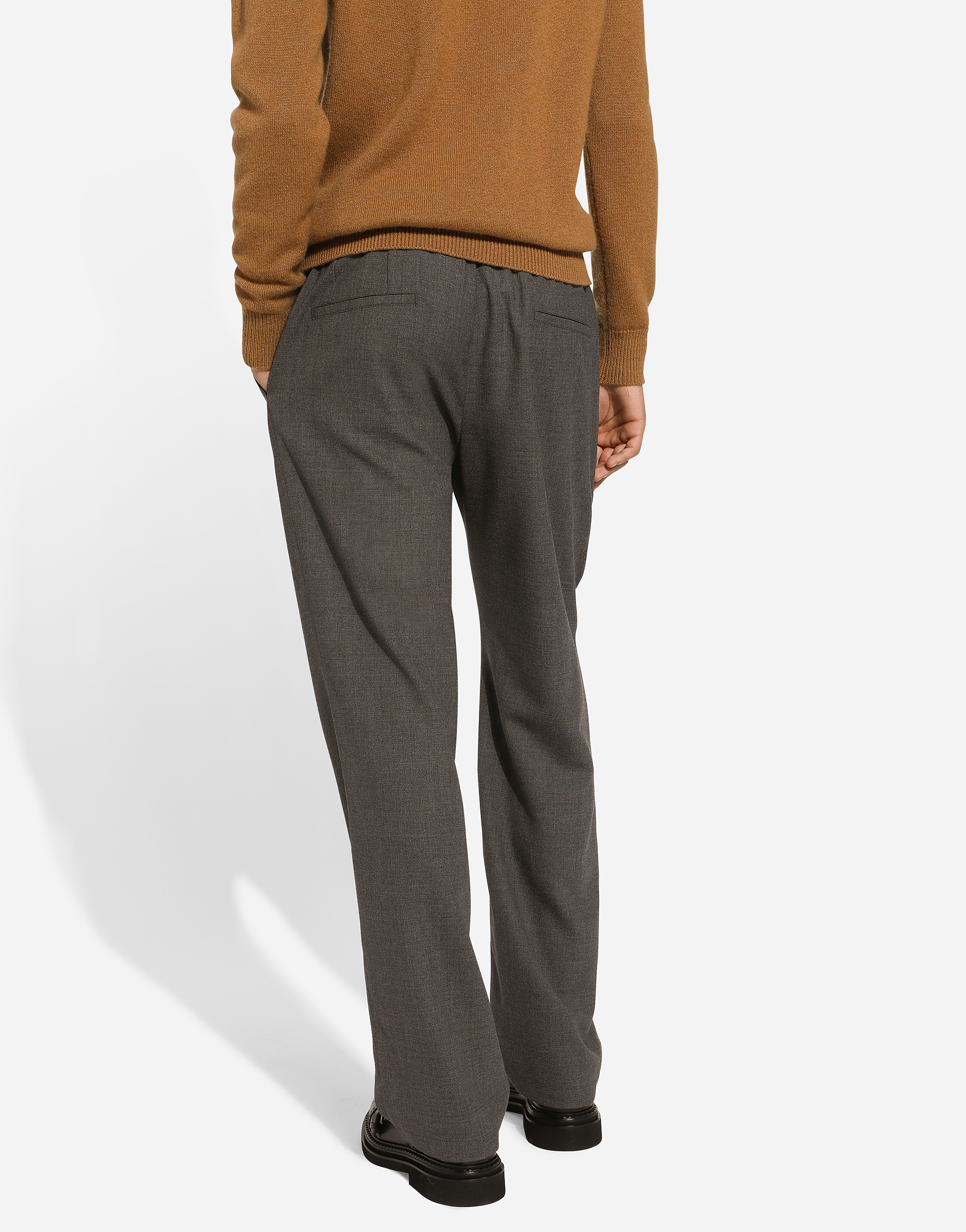 Shop Dolce & Gabbana Wool Jogging Pants In Grey