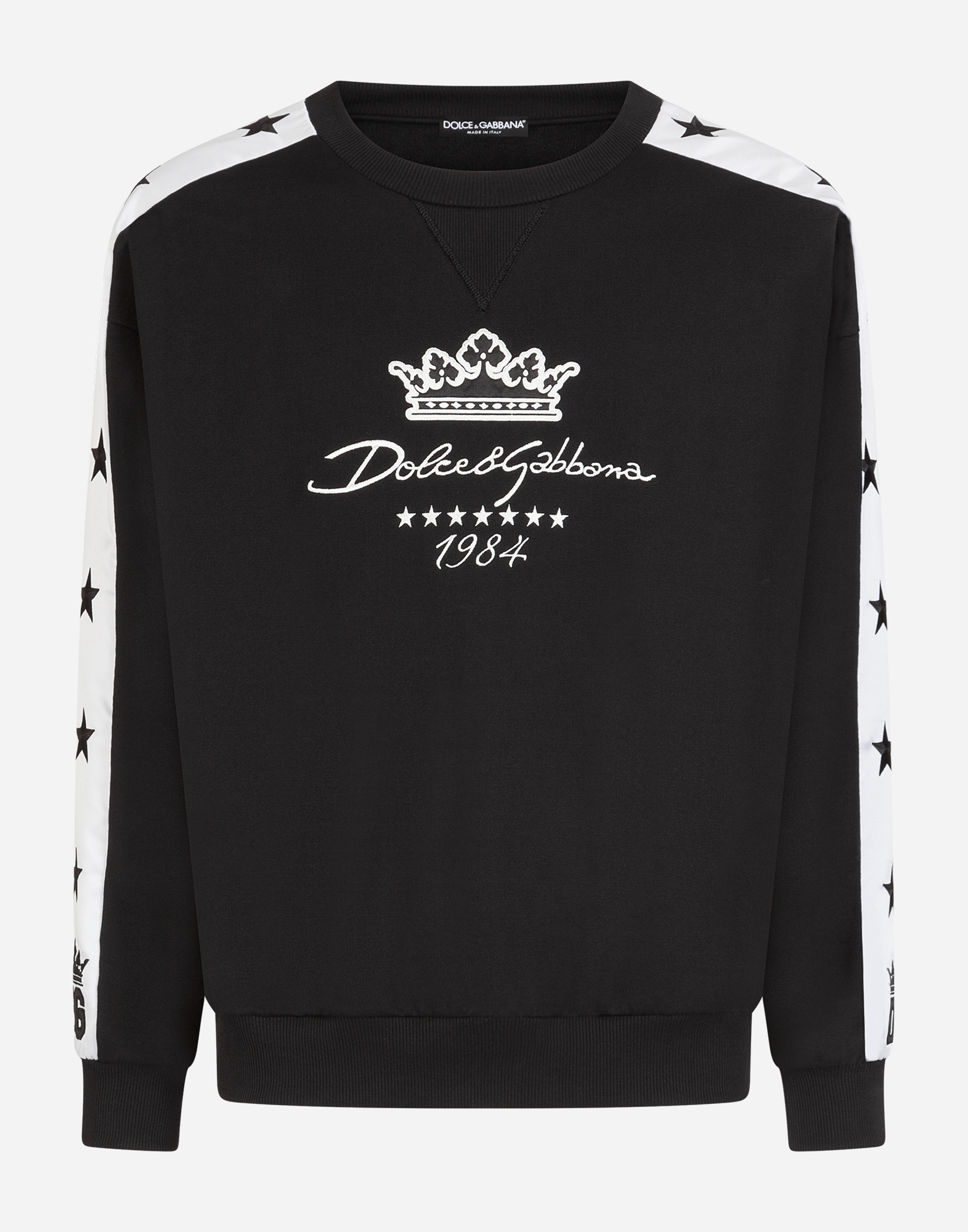 JERSEY SWEATER WITH DOLCE&GABBANA EMBROIDERY