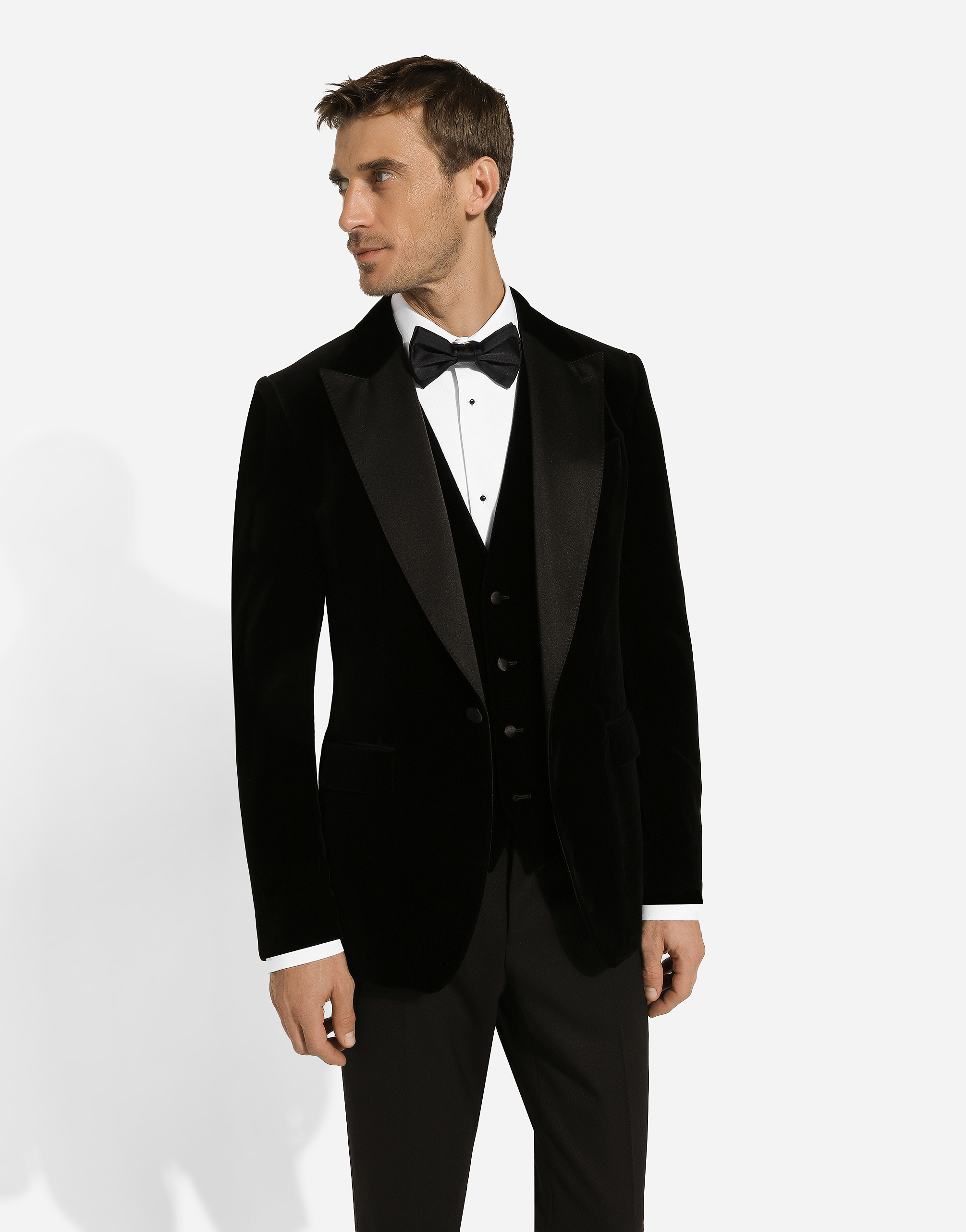 Shop Dolce & Gabbana Velvet Tuxedo Jacket In Black