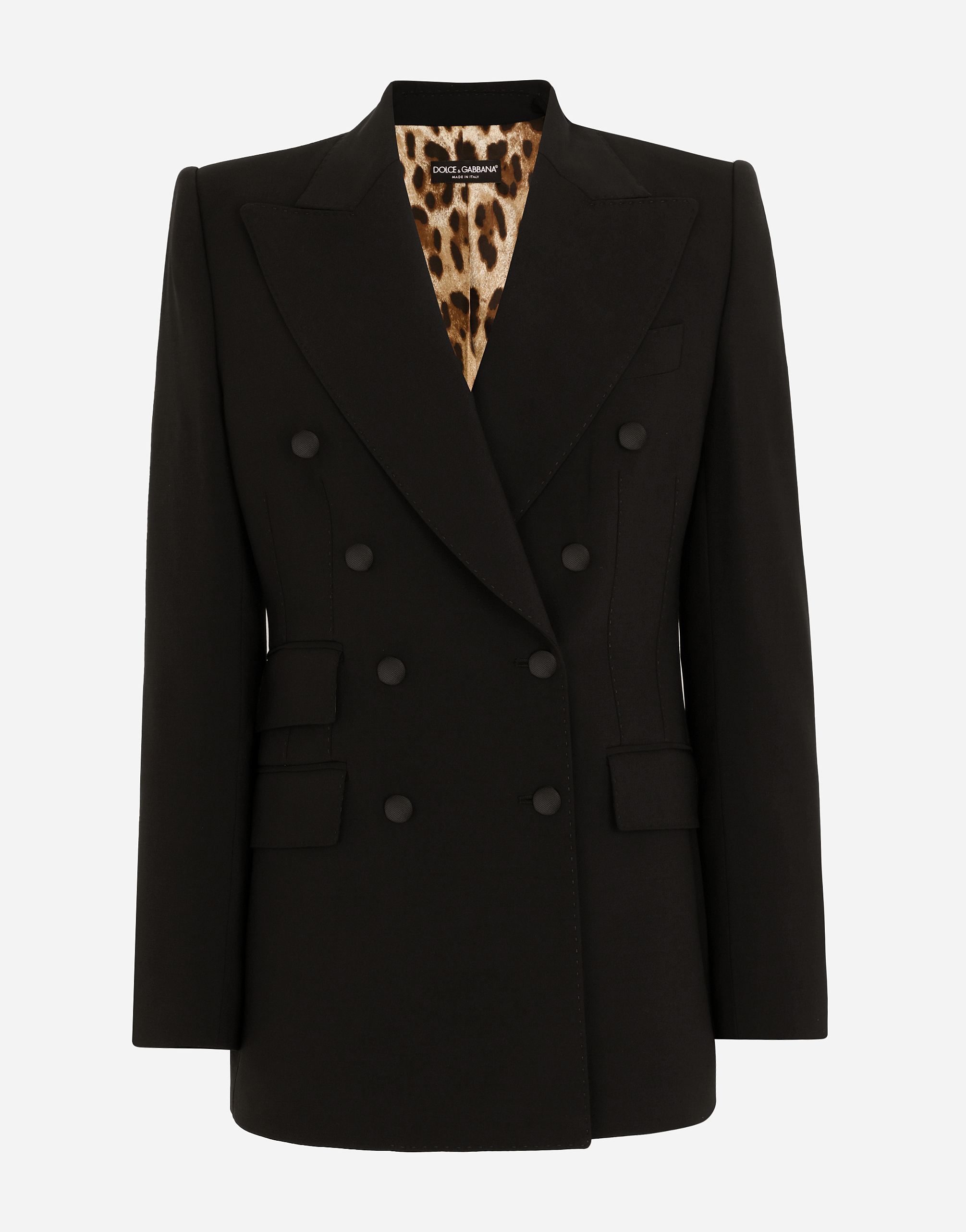 Dolce & Gabbana Double-breasted Virgin Wool Jacket In Black