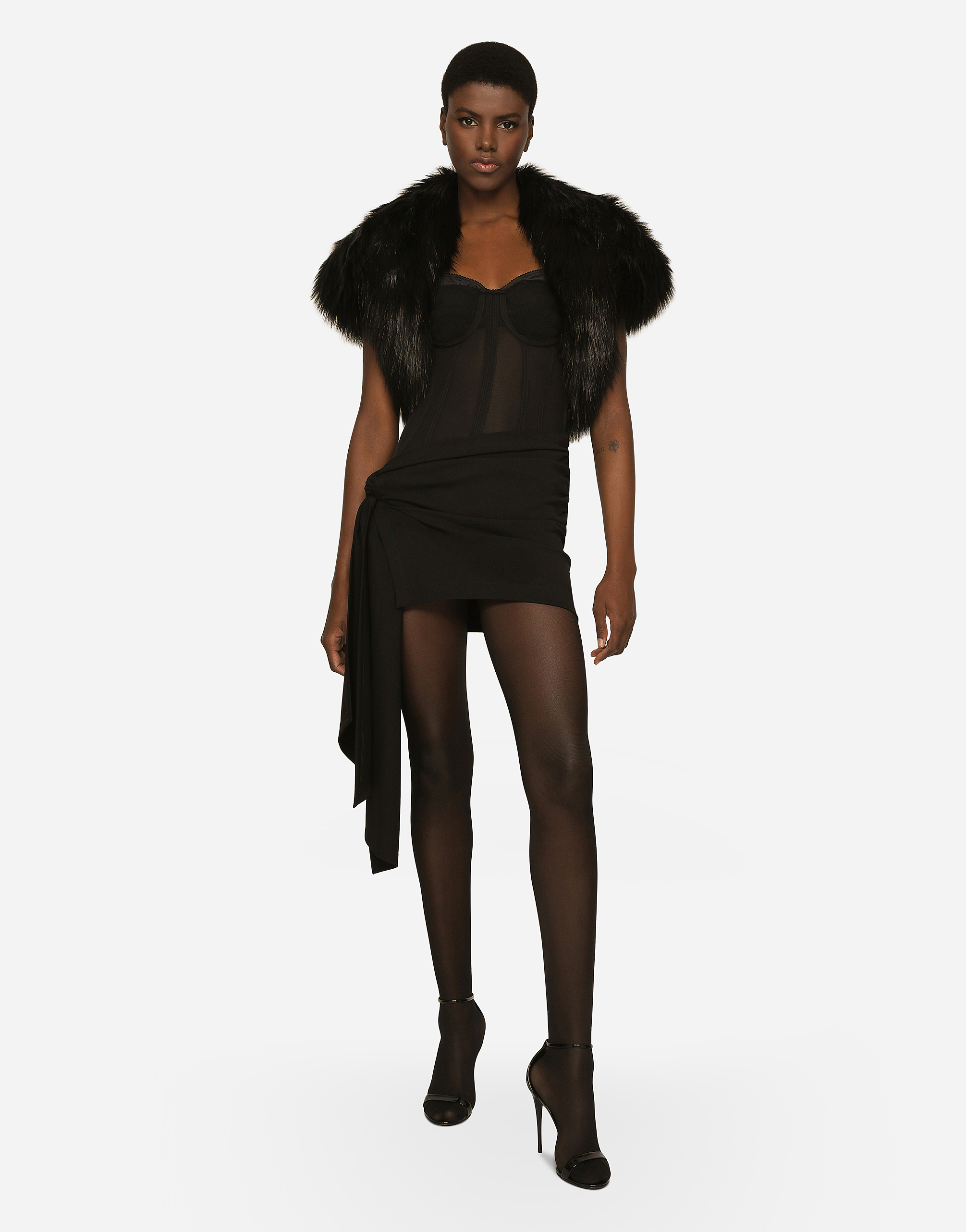 Black hotsell shrug fur