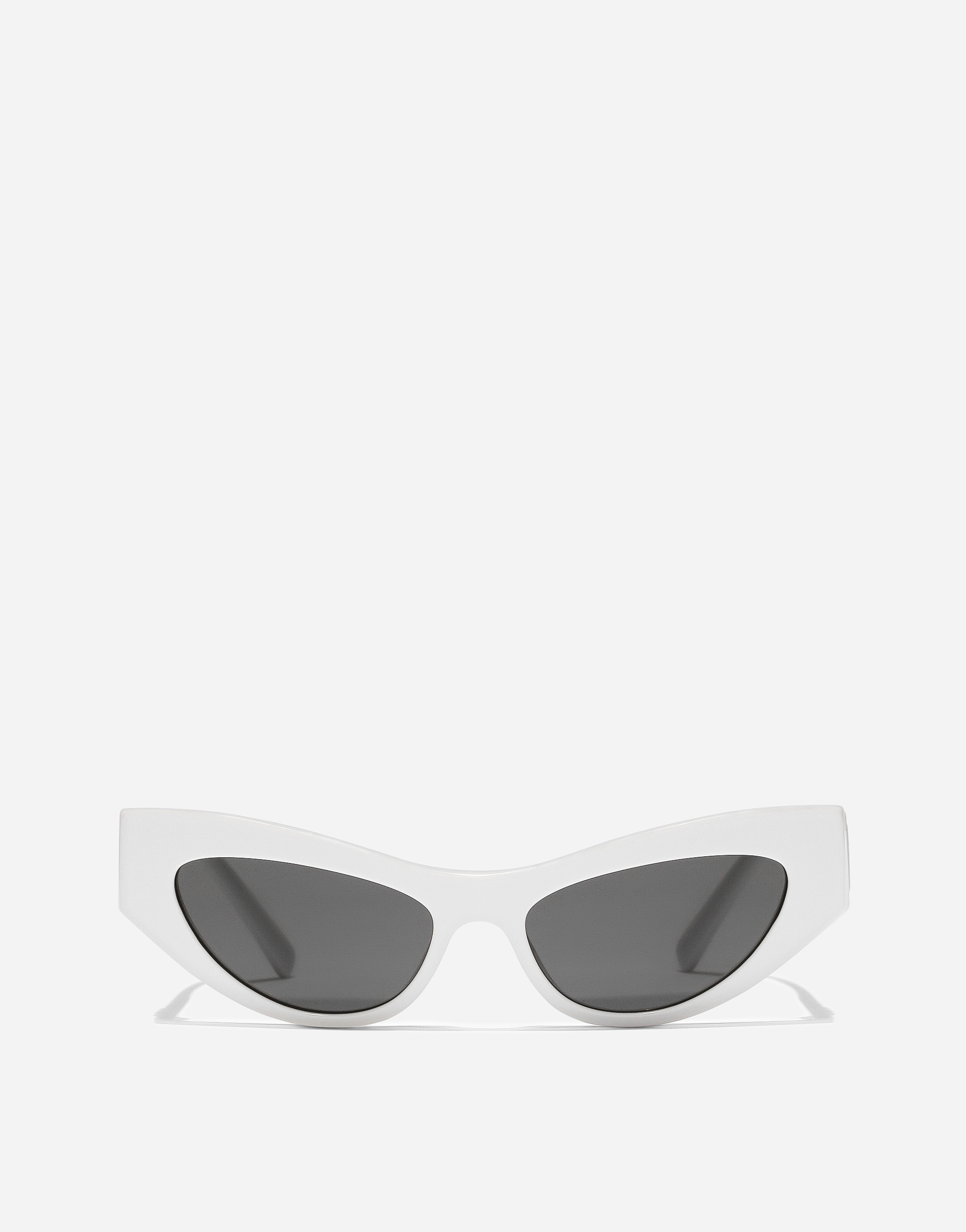 Dolce & Gabbana Dg Logo Acetate Cat-eye Sunglasses In White