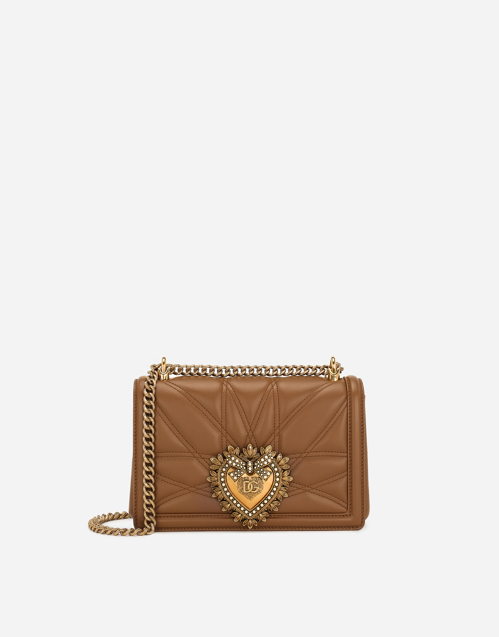 Medium Devotion shoulder bag in Beige for Women | Dolce&Gabbana®