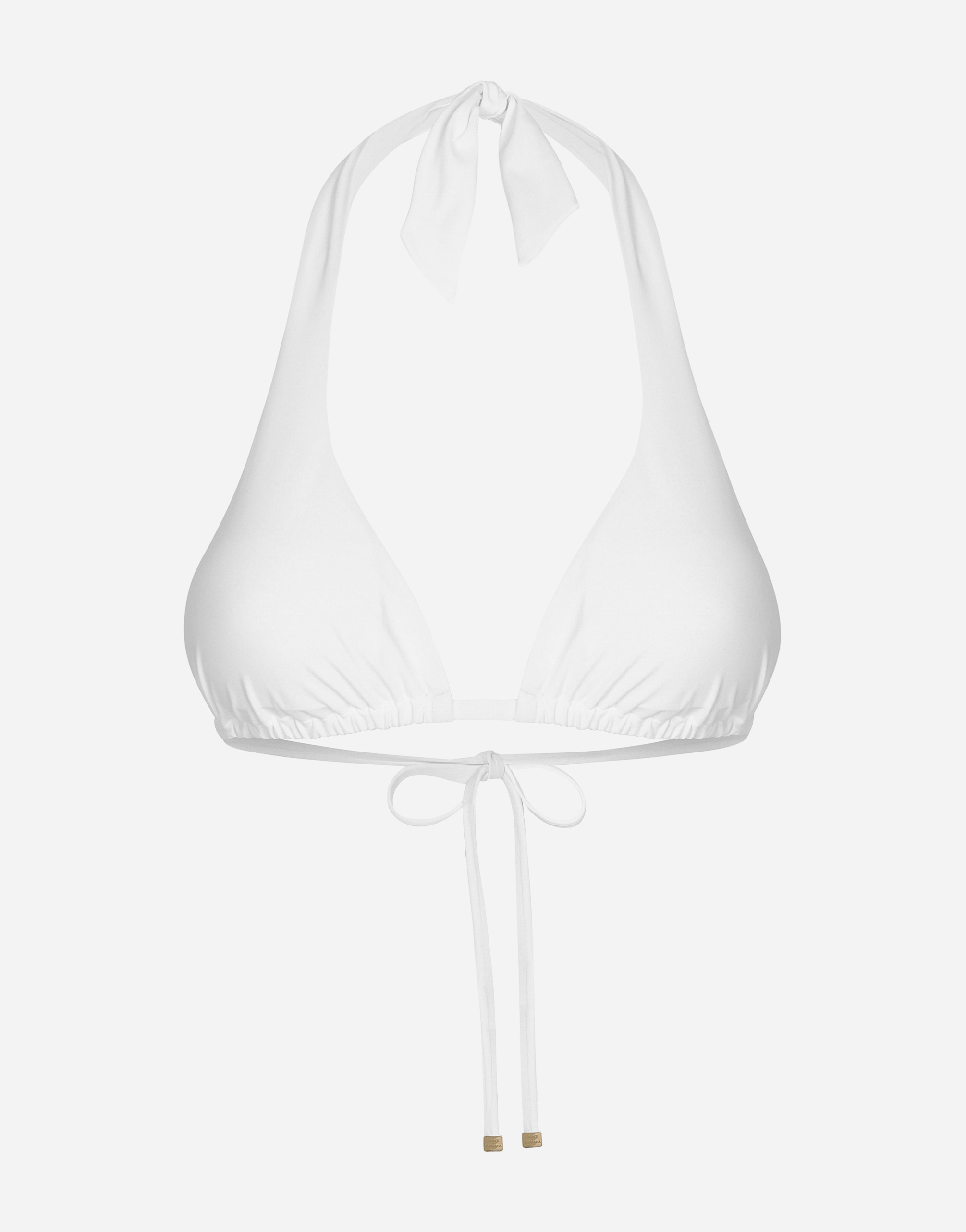 Padded Triangle Bikini Top In White For Women Dolceandgabbana®